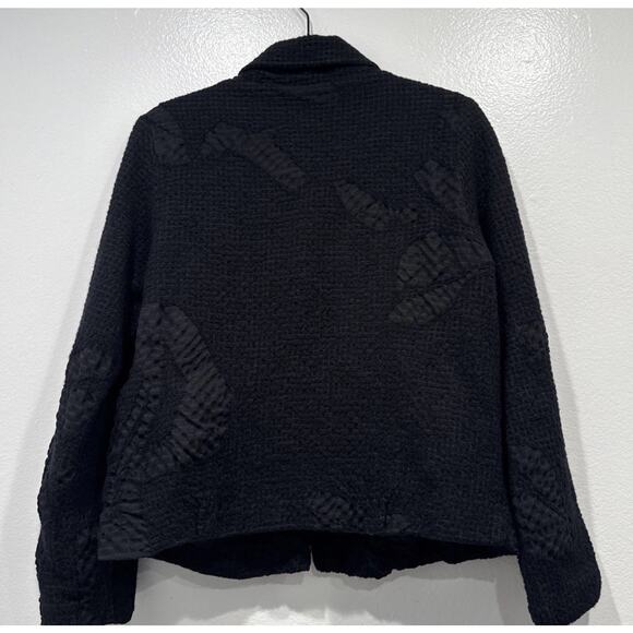 Crea Concept Textured Black One Button Jacket Women’s Size 38 Wool Blend Artsy - Picture 3 of 13